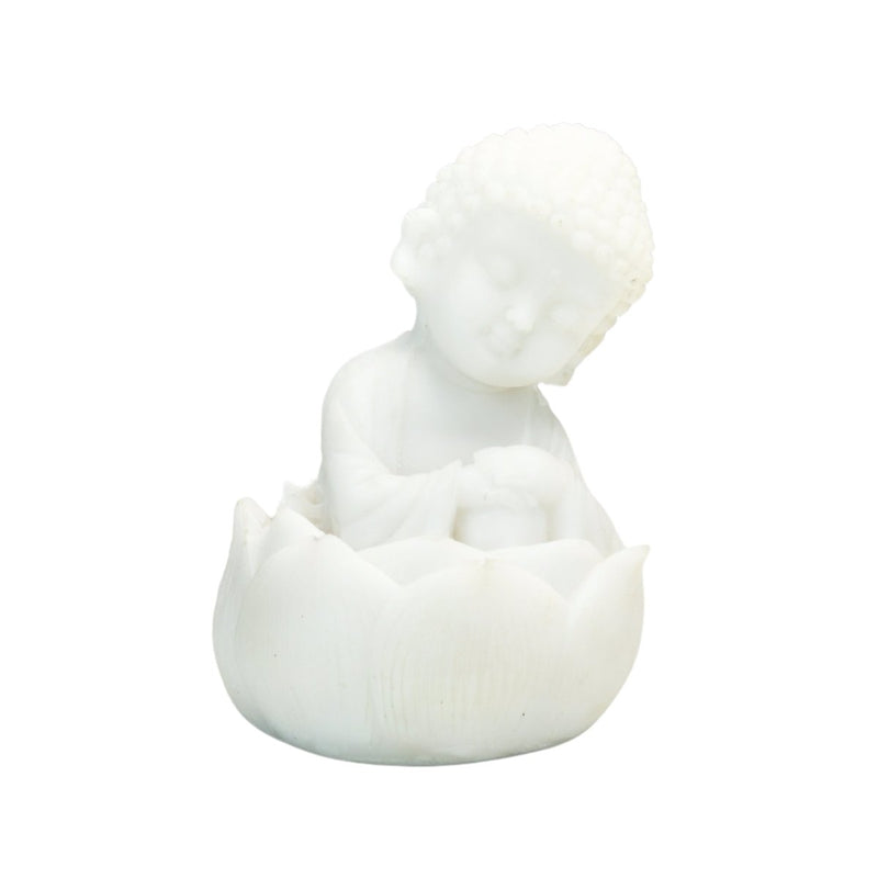Sowpeace Resting Baby Monk | Elegant White Resin Spiritual Figurine for Peaceful Home Décor & Gifting – view 7
