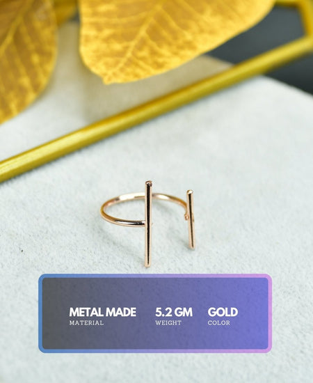 Sowpeace Rose Gold Double Line Ring Stainless Steel | Elegant One‑Size Adjustable Jewelry for Women & Men