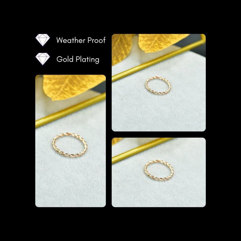 Sowpeace Rose Gold Twisted Metal Ring Stainless Steel | Stylish One‑Size Adjustable Jewelry for Women & Men – view 3