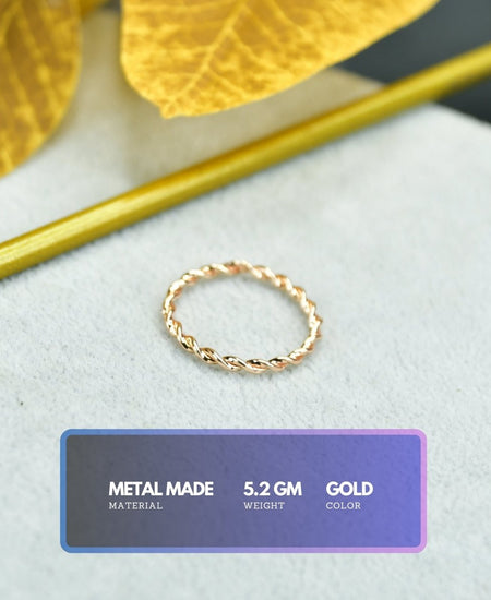 Sowpeace Rose Gold Twisted Metal Ring Stainless Steel | Stylish One‑Size Adjustable Jewelry for Women & Men