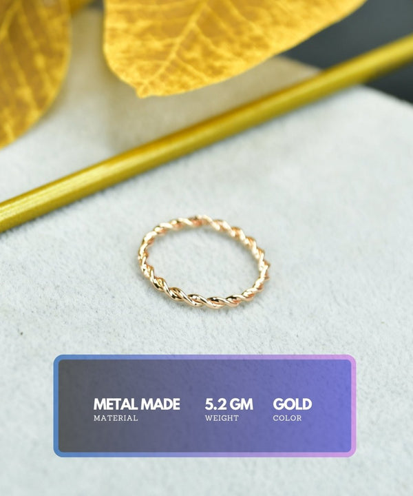 Sowpeace Rose Gold Twisted Metal Ring Stainless Steel | Stylish One‑Size Adjustable Jewelry for Women & Men — image 2
