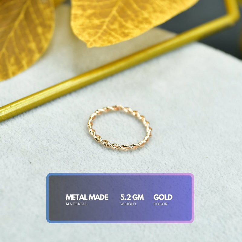 Sowpeace Rose Gold Twisted Metal Ring Stainless Steel | Stylish One‑Size Adjustable Jewelry for Women & Men – view 2