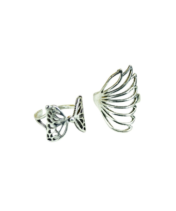 Sowpeace Rose Silver Butterfly Ring Set Stainless Steel | Elegant One‑Size Adjustable Jewelry for Women & Men — image 5