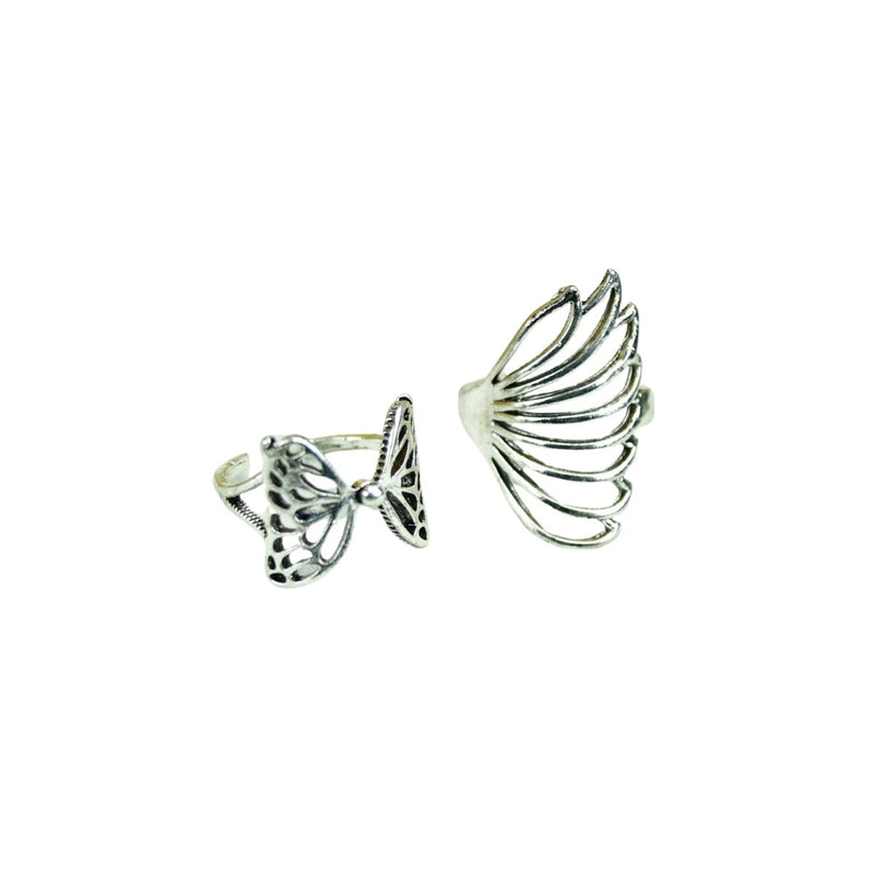 Sowpeace Rose Silver Butterfly Ring Set Stainless Steel | Elegant One‑Size Adjustable Jewelry for Women & Men – view 5