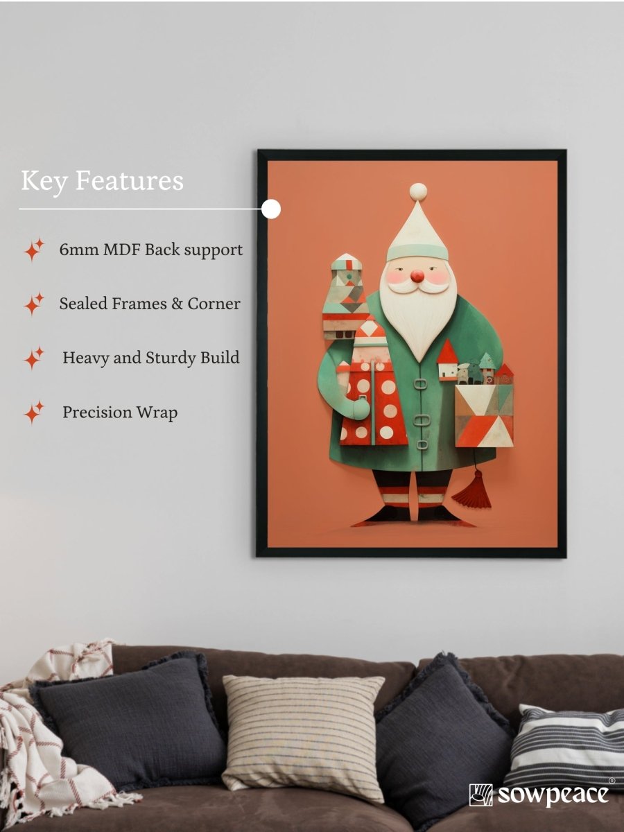 Sowpeace Santa: Premium Gifting Hope Canvas Prints – Handcrafted Indian - Inspired Art for Stylish Holiday Home Decor - Wall painting - Chitran by sowpeace - Sowpeace Santa: Premium Gifting Hope Canvas Prints – Handcrafted Indian - Inspired Art for Stylish Holiday Home Decor - Sowpeace