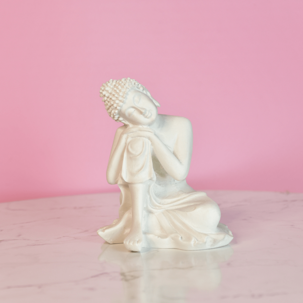 Sowpeace Serene Thoughts Decorative Piece | Elegant White Resin Sculpture for Home Décor & Gifting