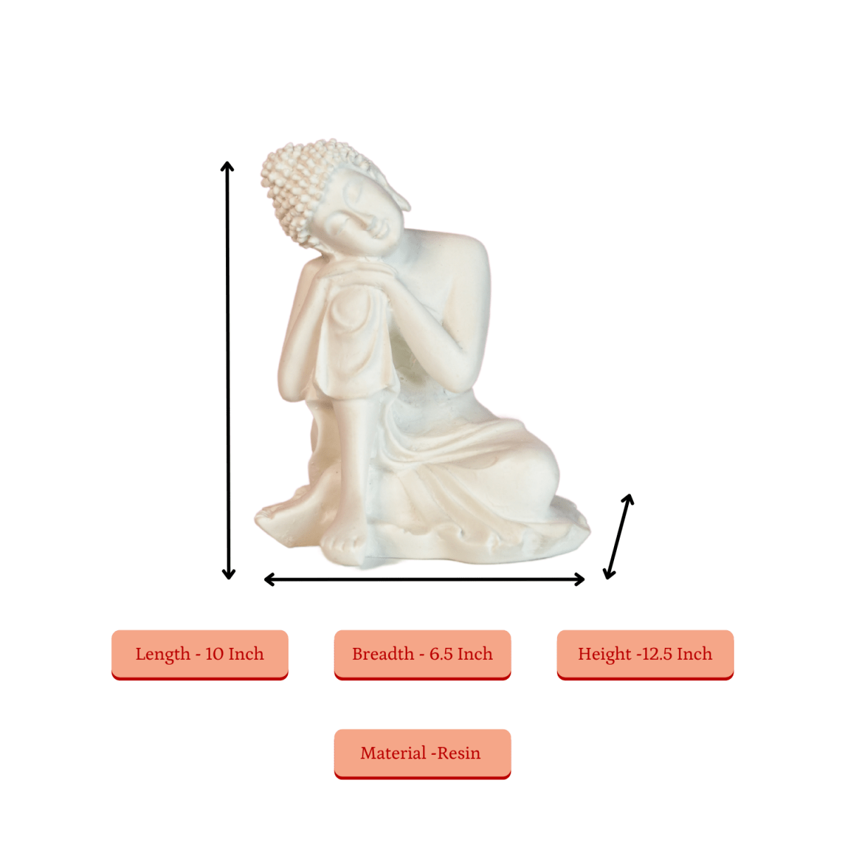 Sowpeace Serene Thoughts Decorative Piece | Elegant White Resin Sculpture for Home Décor & Gifting - Sowpeace - 