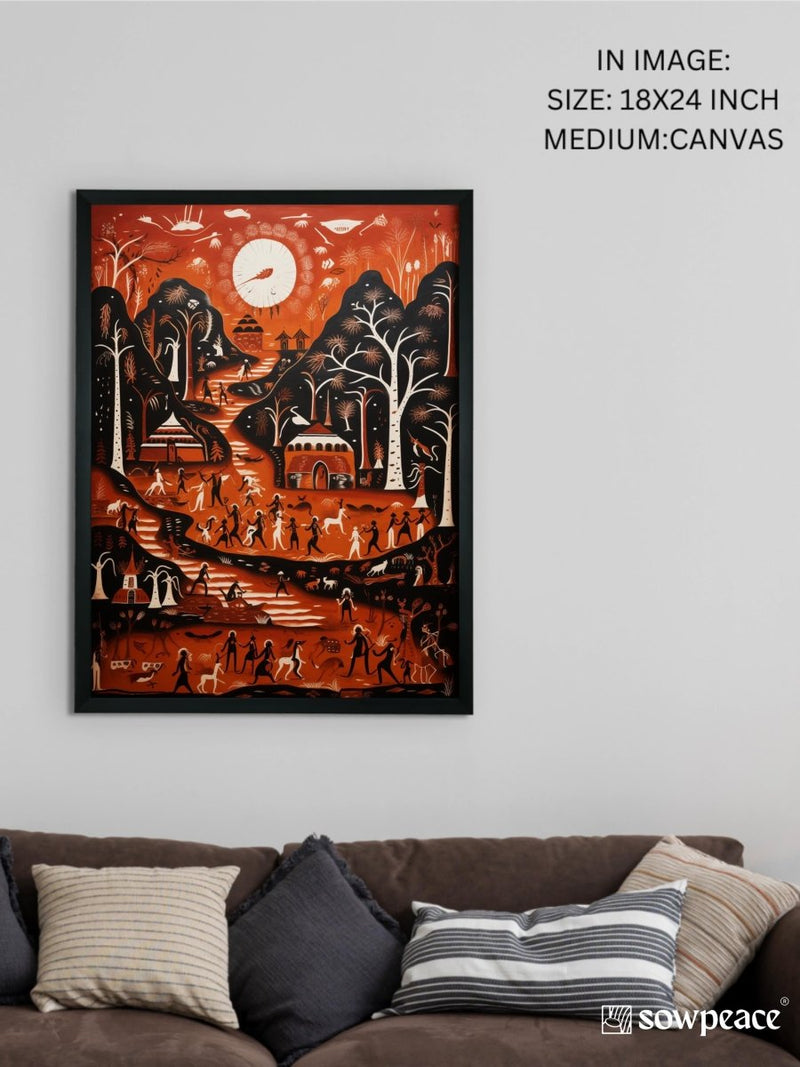 Sowpeace Serenity: Handcrafted Peaceful Mountain Wall Art – Premium Indian-Inspired Canvas Print for Modern Home Decor – view 5
