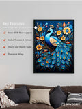 Sowpeace Serenity: Handcrafted Peacock Blooms Tranquility – Premium Canvas Art for Elegant and Peaceful Home Decor - Wall painting - Chitran by sowpeace - Sowpeace Serenity: Handcrafted Peacock Blooms Tranquility – Premium Canvas Art for Elegant and Peaceful Home Decor - Sowpeace