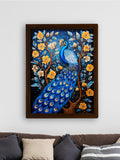 Sowpeace Serenity: Handcrafted Peacock's Tranquil Aura – Premium Indian - Inspired Canvas Art for Elegant Home Decor - Wall painting - Chitran by sowpeace - Sowpeace Serenity: Handcrafted Peacock's Tranquil Aura – Premium Indian - Inspired Canvas Art for Elegant Home Decor - Sowpeace