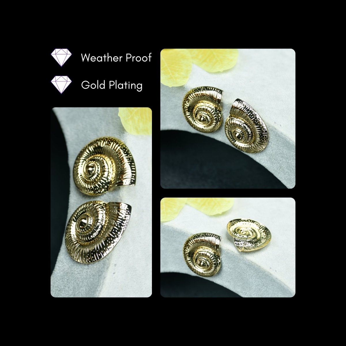 Sowpeace Shell Gold Stainless Steel Earrings | Elegant One‑Size Lightweight Jewelry for Women & Daily Wear - Sowpeace - 