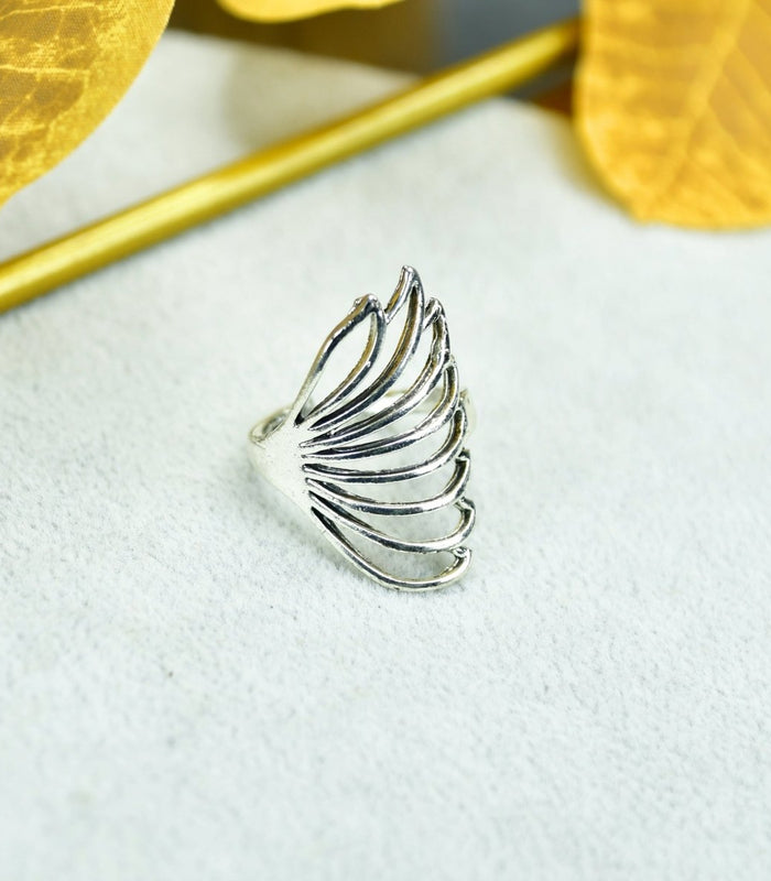 Sowpeace Silver Butterfly Wing Ring Set Stainless Steel | Elegant One‑Size Adjustable Jewelry for Women & Men