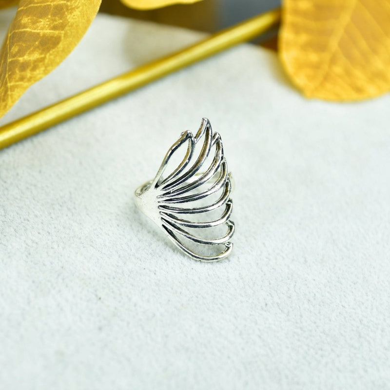 Sowpeace Silver Butterfly Wing Ring Set Stainless Steel | Elegant One‑Size Adjustable Jewelry for Women & Men – view 1