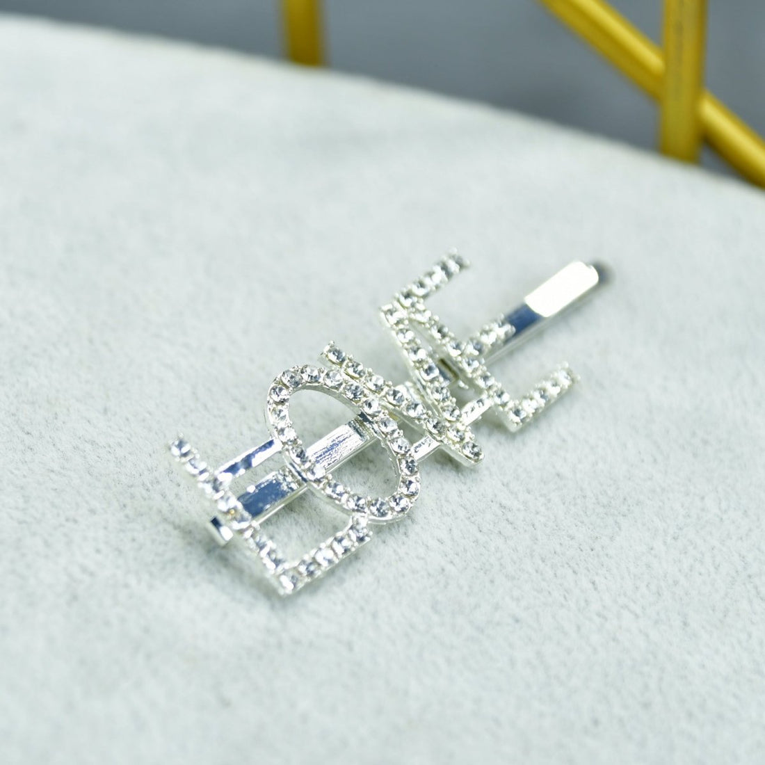 Sowpeace Silver Crystal Love Hairpin Stainless Steel | Elegant One‑Size Romantic Hair Accessory for Women - Sowpeace - 