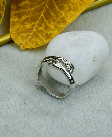 Sowpeace Silver Hand in Hand Ring Stainless Steel | Elegant One‑Size Adjustable Jewelry for Women & Men — alternate view