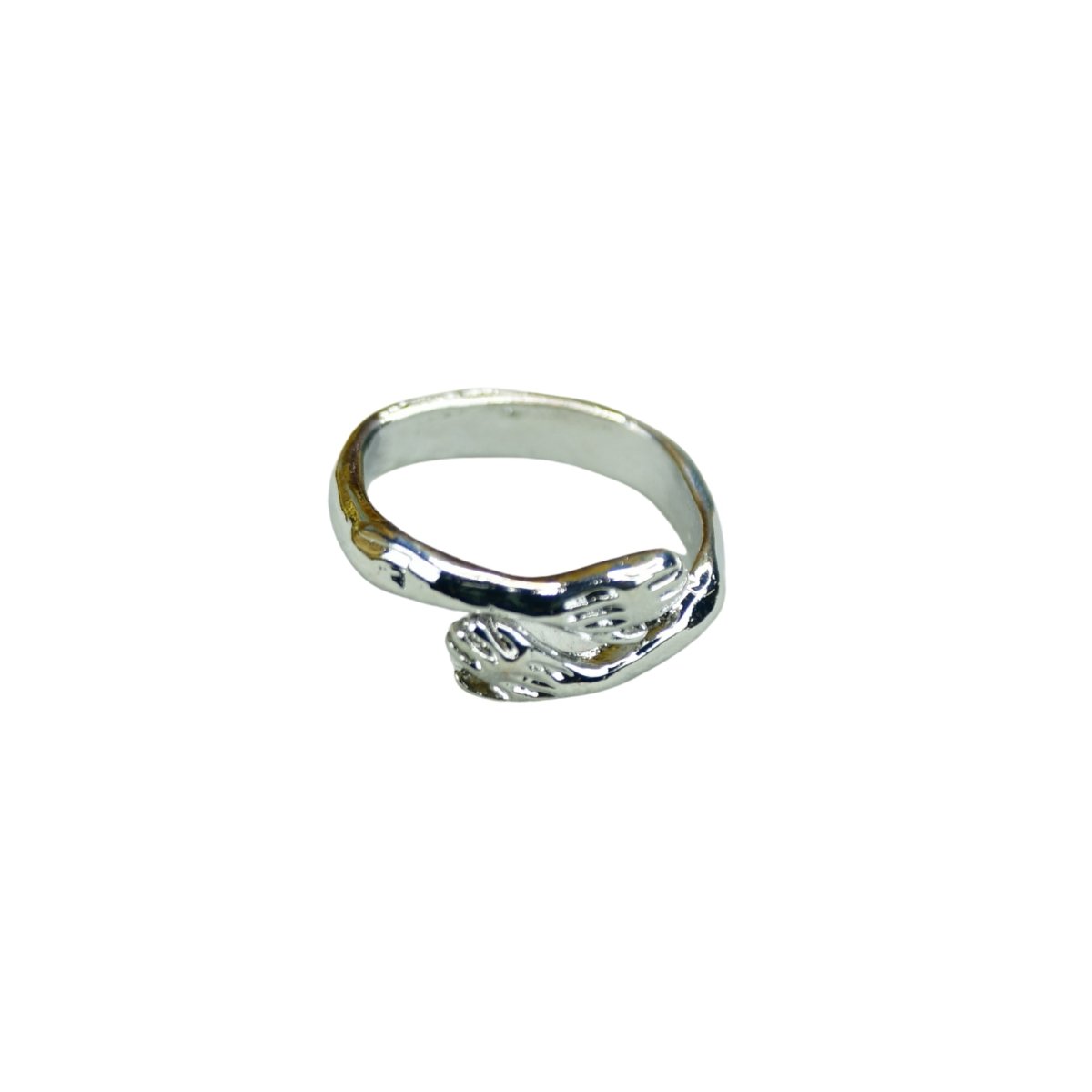 Sowpeace Silver Hand in Hand Ring Stainless Steel | Elegant One‑Size Adjustable Jewelry for Women & Men - Sowpeace - 