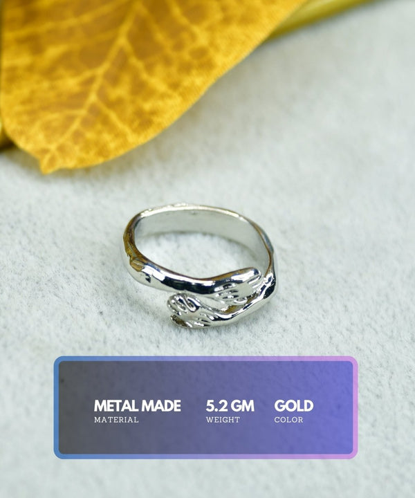 Sowpeace Silver Hand in Hand Ring Stainless Steel | Elegant One‑Size Adjustable Jewelry for Women & Men — image 3