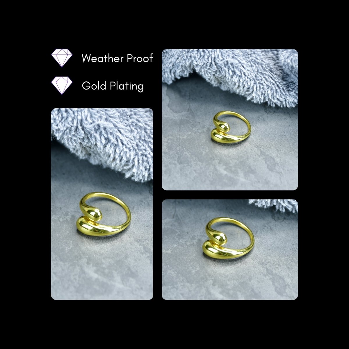 Sowpeace Silver Teardrop Ends Ring Stainless Steel | Stylish One‑Size Adjustable Minimalist Jewelry for Women & Men - Sowpeace - 