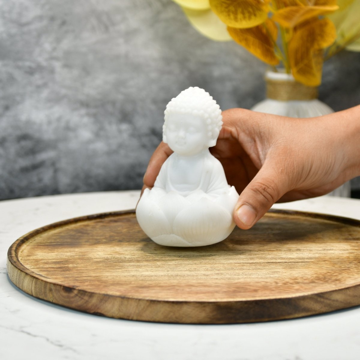 Sowpeace Sitting Baby Monk | Elegant Resin Spiritual Figurine for Peaceful Home Décor & Gifting