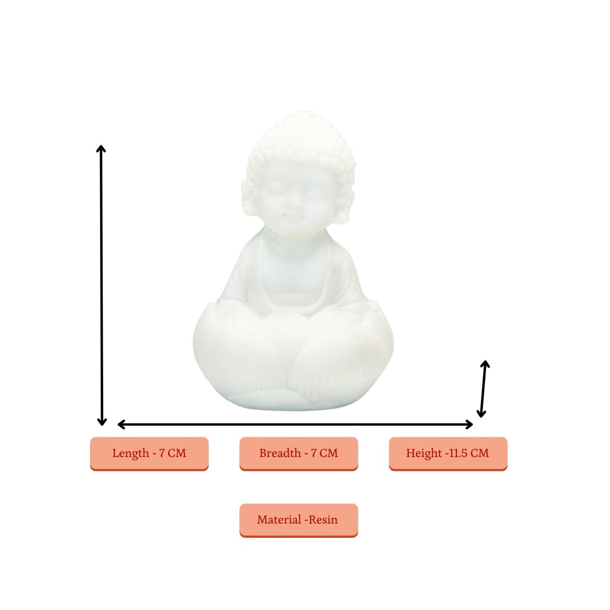 Sowpeace Sitting Baby Monk | Elegant Resin Spiritual Figurine for Peaceful Home Décor & Gifting - Sowpeace - 