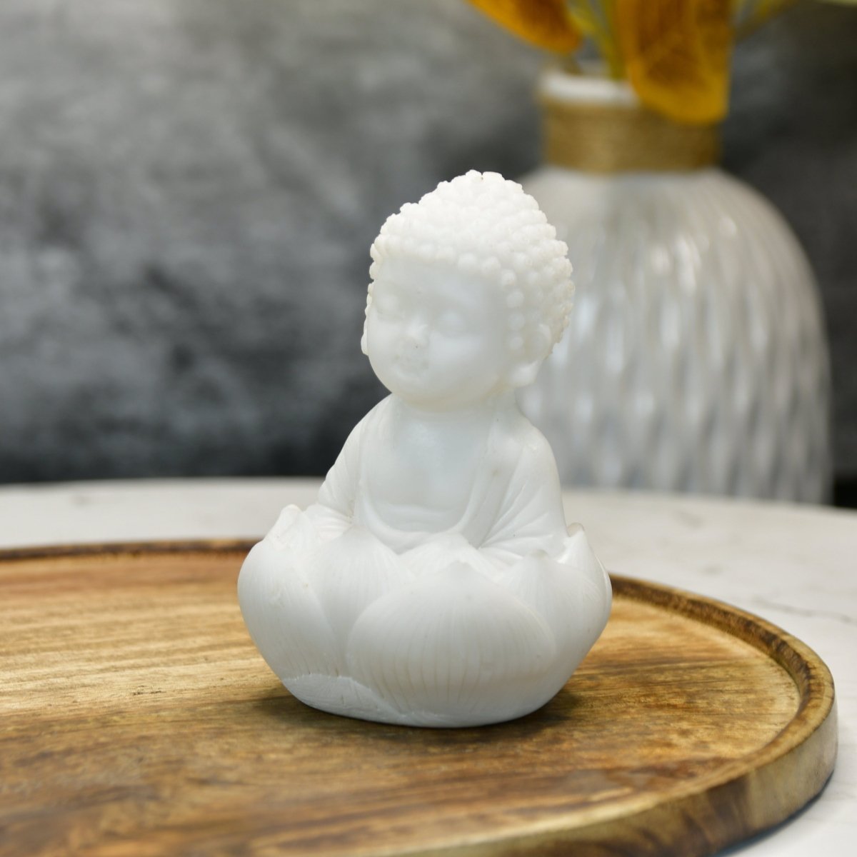 Sowpeace Sitting Baby Monk | Elegant Resin Spiritual Figurine for Peaceful Home Décor & Gifting