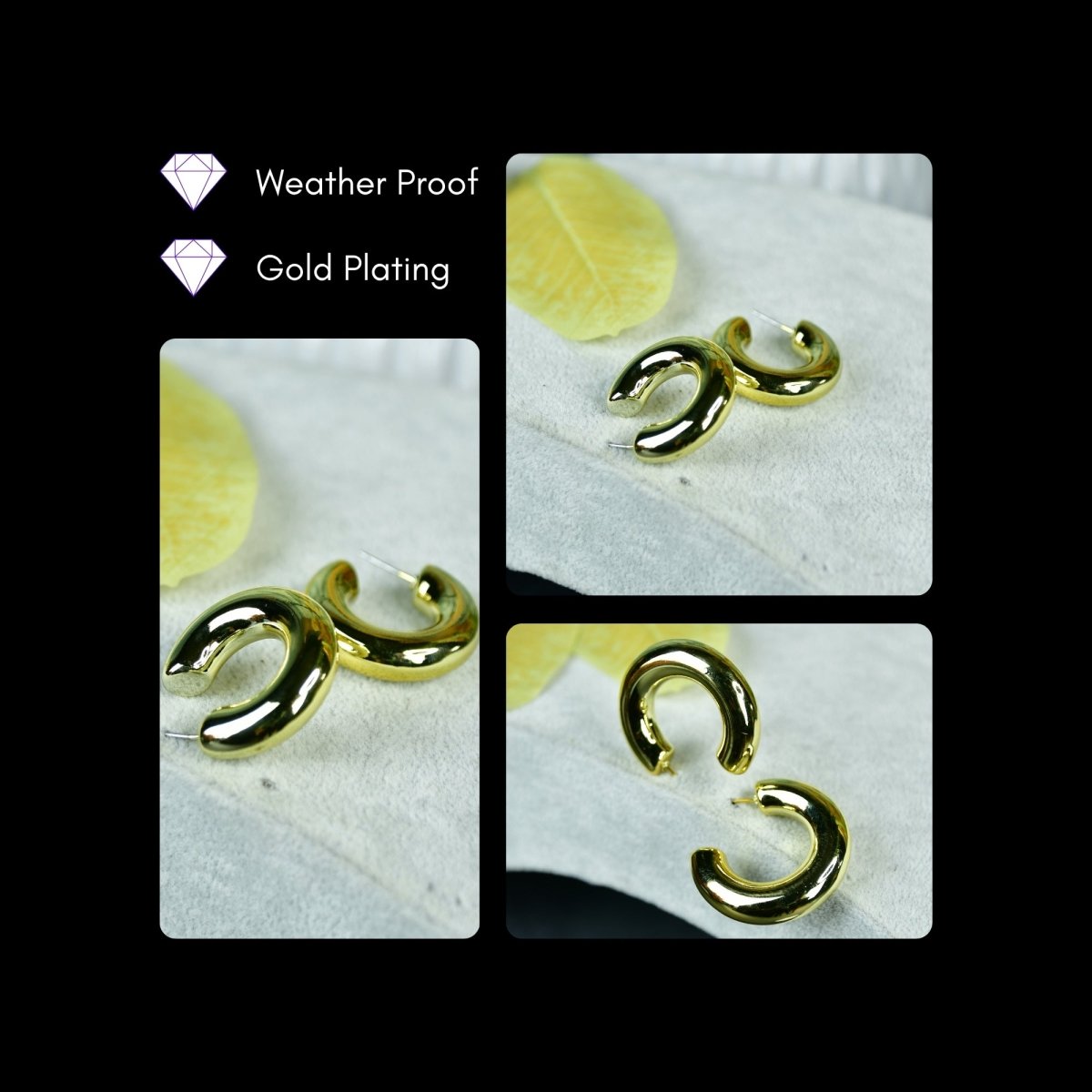 Sowpeace Small 3/4 Round Golden CCB Earrings | Lightweight One‑Size Stylish Jewelry for Women & Daily Wear - Sowpeace - 