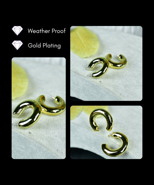 Sowpeace Small 3/4 Round Golden CCB Earrings | Lightweight One‑Size Stylish Jewelry for Women & Daily Wear — image 4