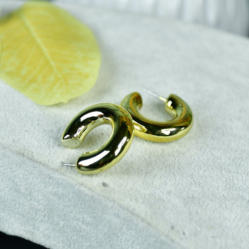 Sowpeace Small 3/4 Round Golden CCB Earrings | Lightweight One‑Size Stylish Jewelry for Women & Daily Wear – view 1