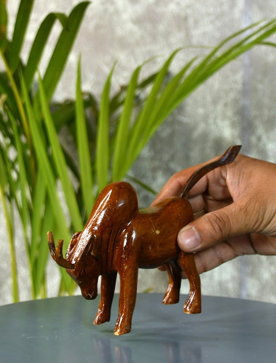 Sowpeace Small Wooden Ox: Artisan Home Decor - decor - Sowpeace - Sowpeace Small Wooden Ox: Artisan Home Decor - Wood - WDOX - WDN - TT - Sowpeace