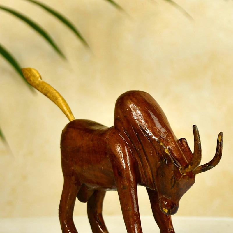 Sowpeace Small Wooden Ox: Artisan Home Decor