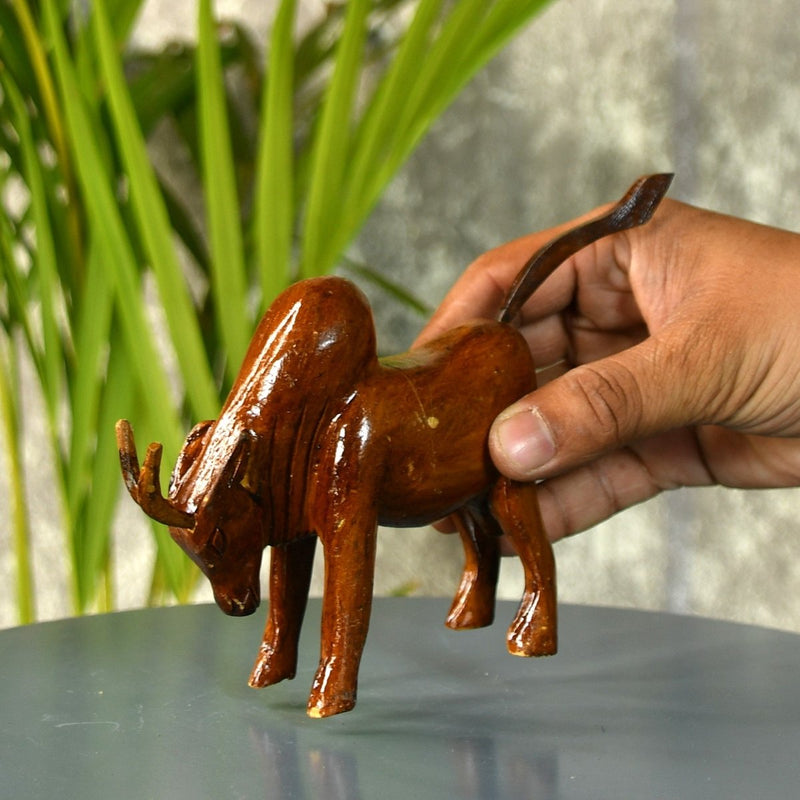 Sowpeace Small Wooden Ox: Artisan Home Decor – view 2