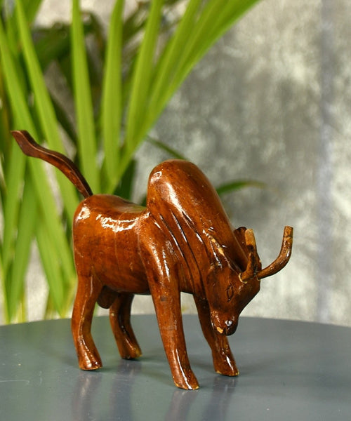Sowpeace Small Wooden Ox: Artisan Home Decor