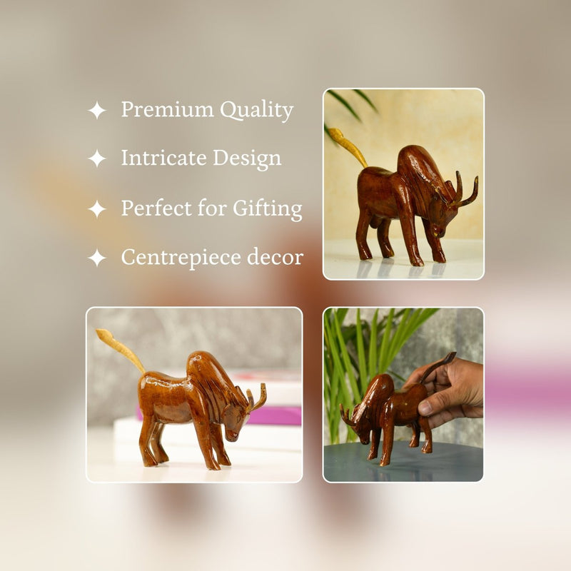 Sowpeace Small Wooden Ox: Artisan Home Decor – view 3