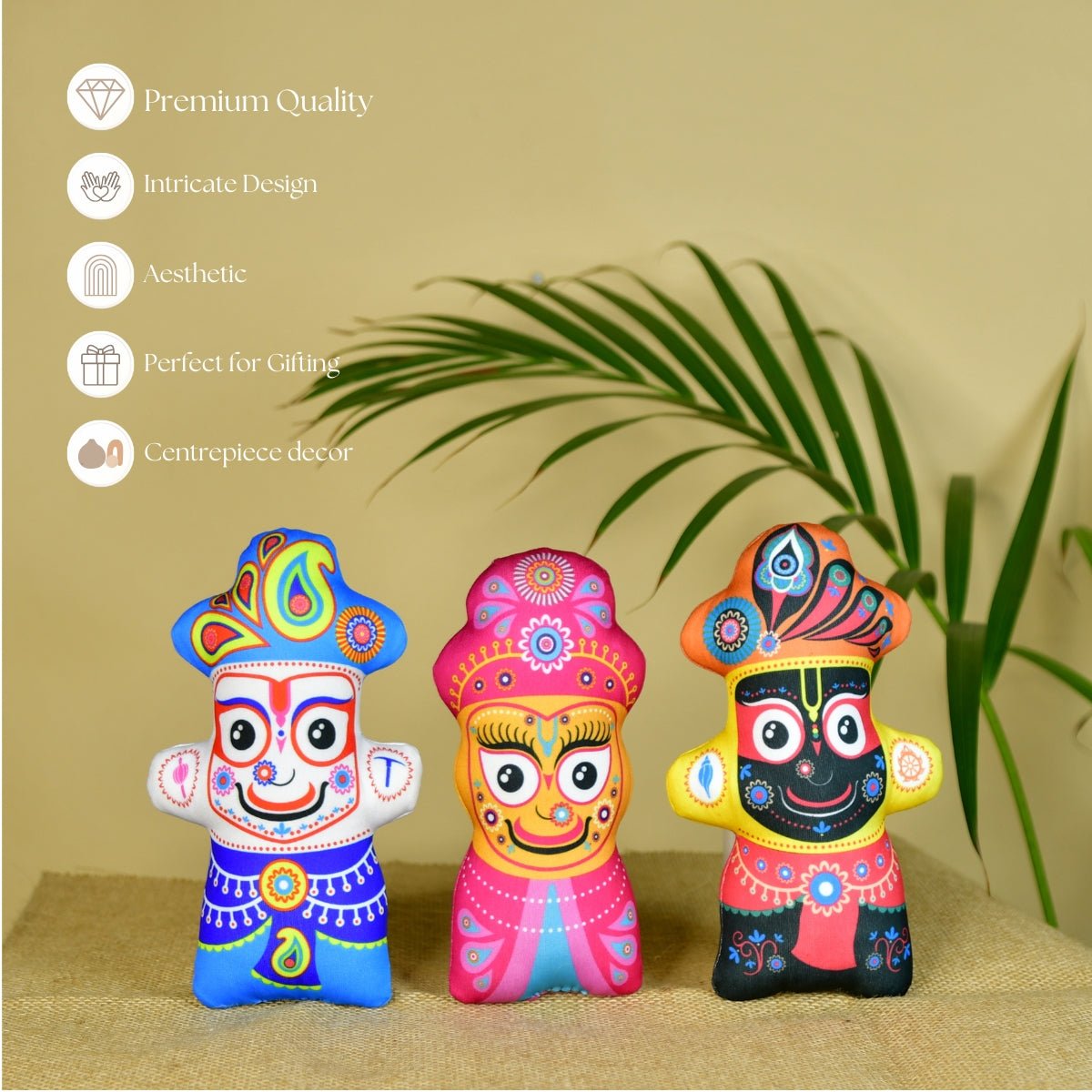 Sowpeace Stitched Cotton Jagannath Trio - Decor - Sowpeace - 