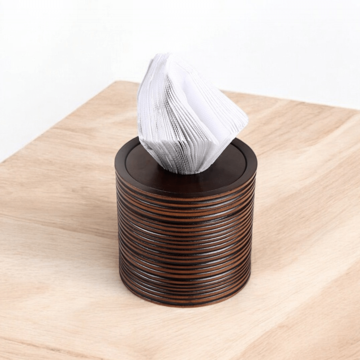 Sowpeace Stylish Acacia Wood Tissue Organizer