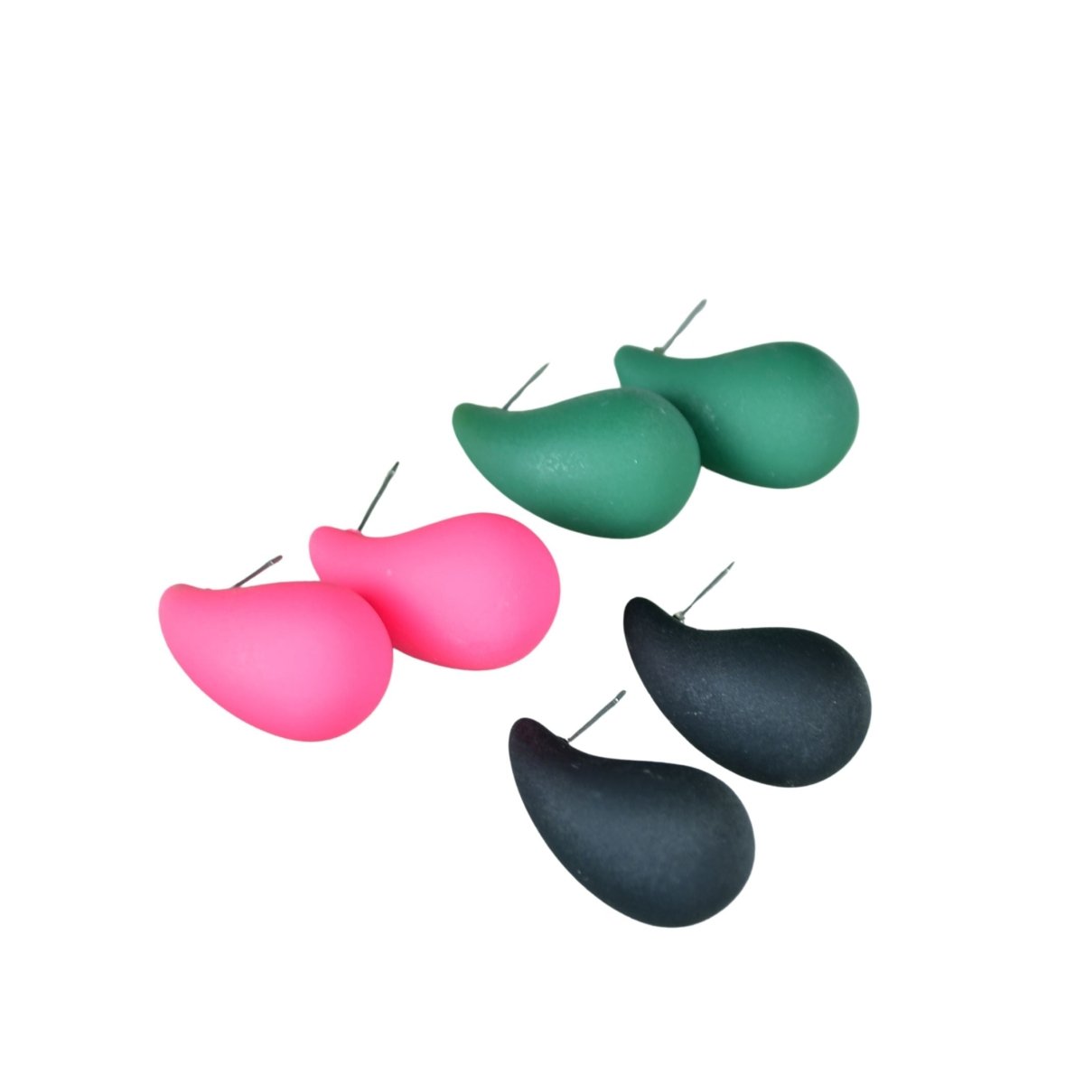 Sowpeace Teardrop CCB Earrings Set – Pink, Green & Black | Elegant One‑Size Lightweight Jewelry for Women & Daily Wear - Sowpeace - 