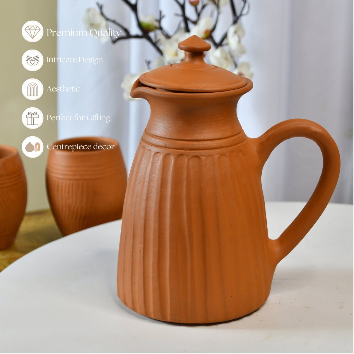 Sowpeace Terracotta Jug: Artful, Functional Home & Kitchenware