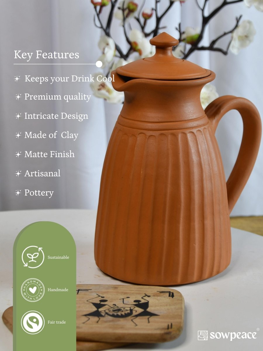 Sowpeace Terracotta Jug: Artful, Functional Home & Kitchenware