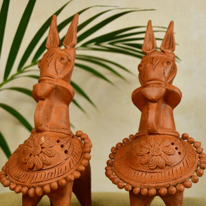 Sowpeace Terracotta Kathakali Horse: Artisan Tabletop Decor - Sowpeace - Sowpeace Terracotta Kathakali Horse: Artisan Tabletop Decor - Terr - Terr - TT - TKH - Sowpeace