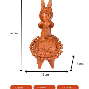 Sowpeace Terracotta Kathakali Horse: Artisan Tabletop Decor - Sowpeace - Sowpeace Terracotta Kathakali Horse: Artisan Tabletop Decor - Terr - Terr - TT - TKH - Sowpeace