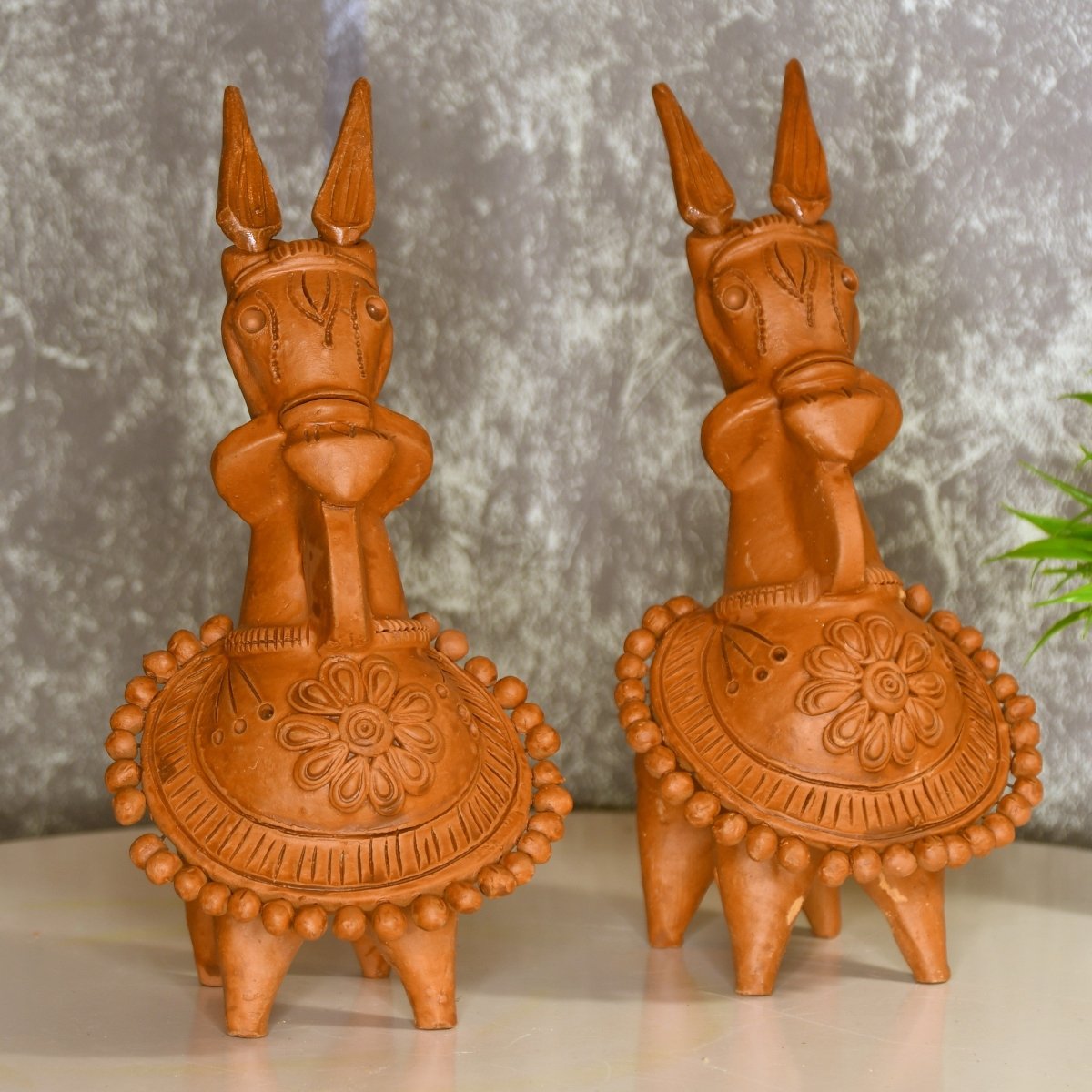 Sowpeace Terracotta Kathakali Horse: Artisan Tabletop Decor - Sowpeace - Animal - New Arrivals