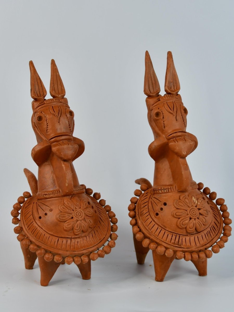 Sowpeace Terracotta Kathakali Horse: Artisan Tabletop Decor