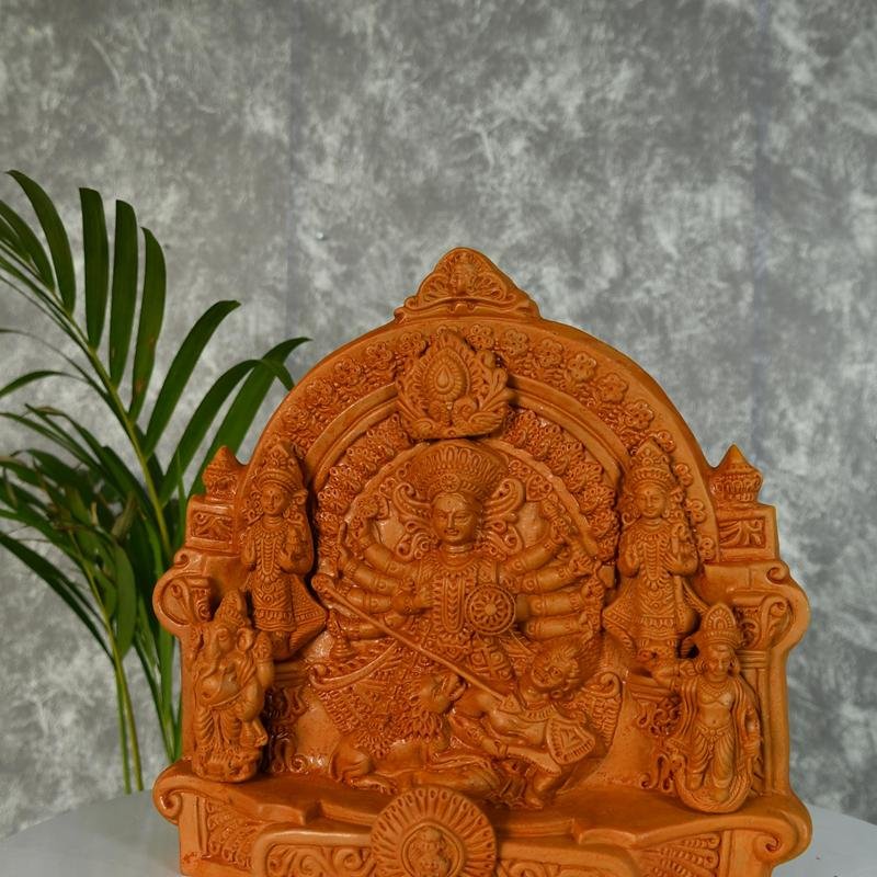 Sowpeace Terracotta Large Durga: Artisan Tabletop Decor - terracotta tabletop - Sowpeace - Diwali - God Idols