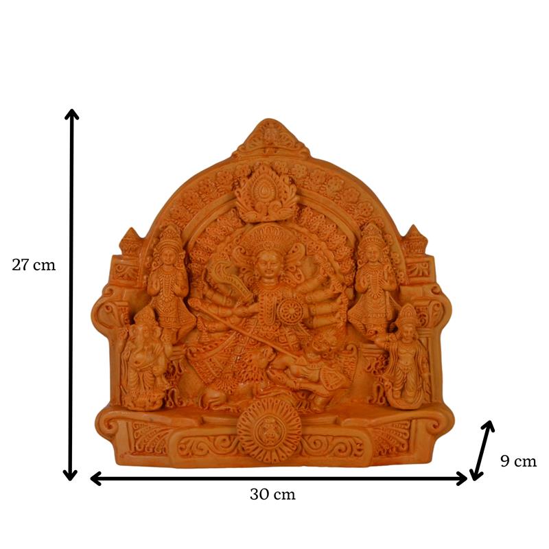 Sowpeace Terracotta Large Durga: Artisan Tabletop Decor