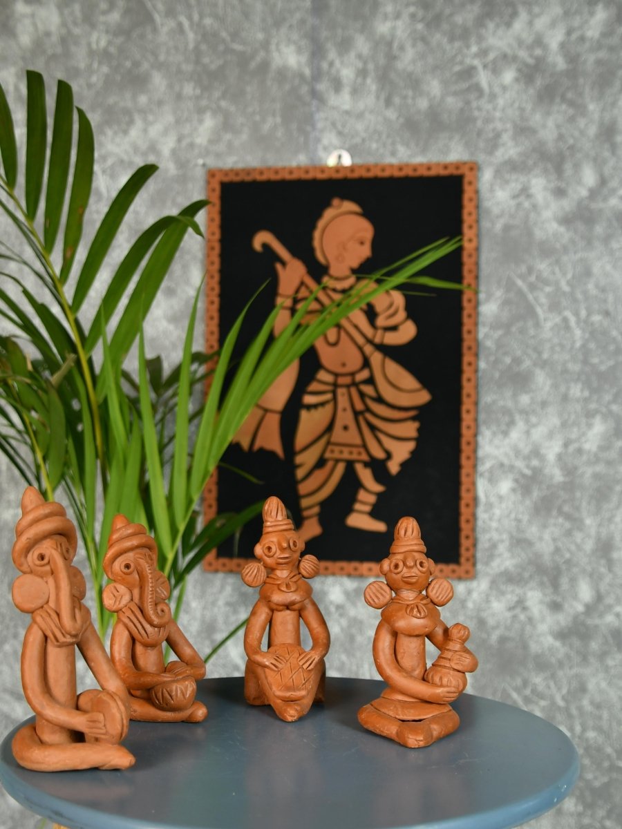 Sowpeace Terracotta Tribal Figurine Set: Artisan Tabletop Decor - Sowpeace - Sowpeace Terracotta Tribal Figurine Set: Artisan Tabletop Decor - Terr - Terr - TT - TFS4 - Sowpeace