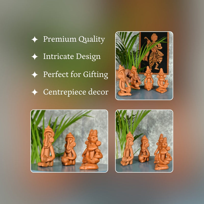 Sowpeace Terracotta Tribal Figurine Set: Artisan Tabletop Decor – view 3