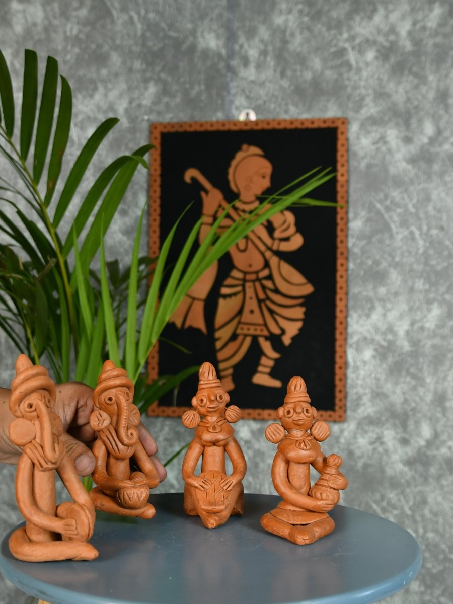 Sowpeace Terracotta Tribal Figurine Set: Artisan Tabletop Decor - Sowpeace - Sowpeace Terracotta Tribal Figurine Set: Artisan Tabletop Decor - Terr - Terr - TT - TFS4 - Sowpeace