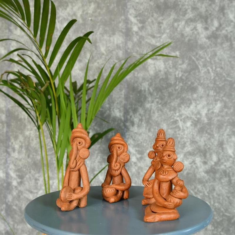 Sowpeace Terracotta Tribal Figurine Set: Artisan Tabletop Decor - Sowpeace - New Arrivals - Tabletop