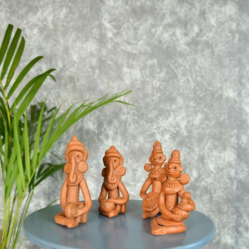 Sowpeace Terracotta Tribal Figurine Set: Artisan Tabletop Decor - Sowpeace - New Arrivals - Tabletop