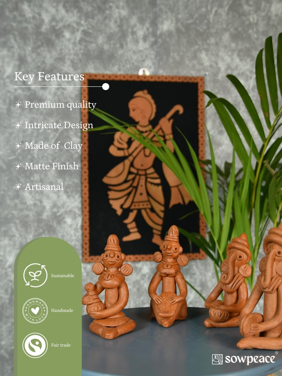 Sowpeace Terracotta Tribal Figurine Set: Artisan Tabletop Decor - Sowpeace - Sowpeace Terracotta Tribal Figurine Set: Artisan Tabletop Decor - Terr - Terr - TT - TFS4 - Sowpeace